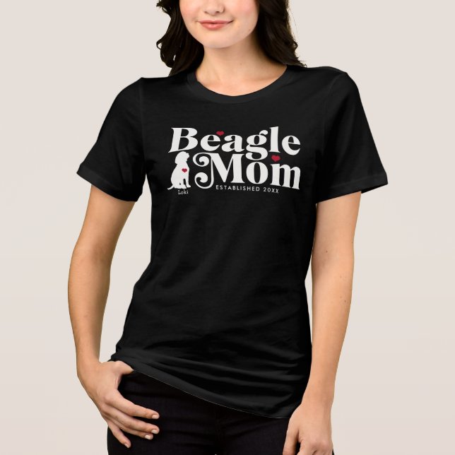 Camiseta Triblenda Personalizado de tipografía de perro de Beagle Min (Anverso)