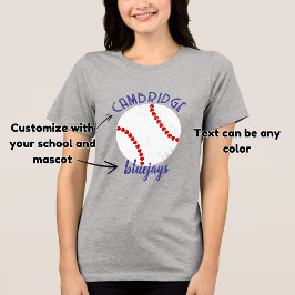 Camiseta Triblenda Personalizado escuela mascot grunge costura cardía