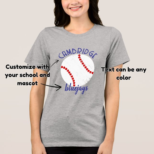 Camiseta Triblenda Personalizado escuela mascot grunge costura cardía (Subido por el creador)