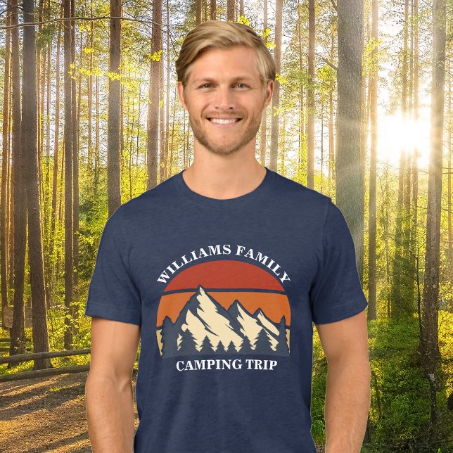 Camiseta Triblenda Personalizado Familia Camping Trip Mountain Sunset (Subido por el creador)