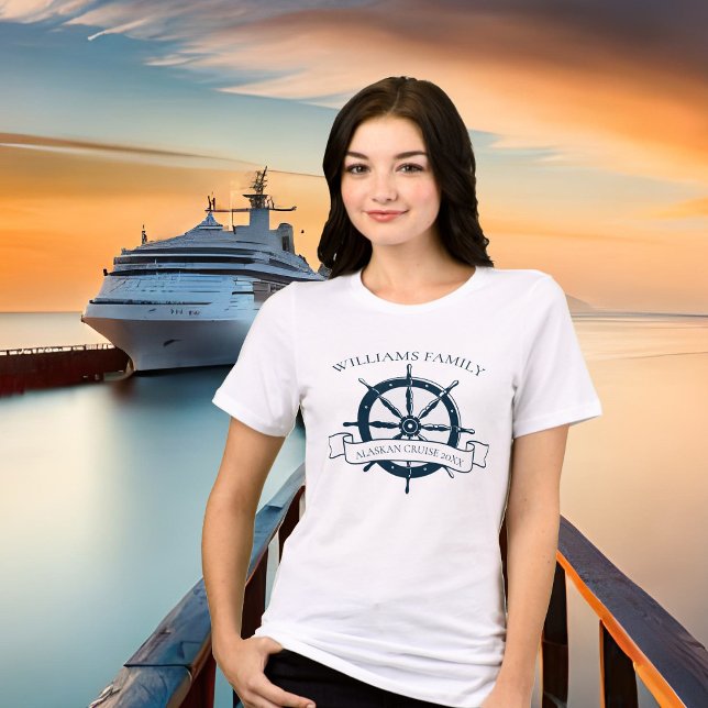Camiseta Triblenda Personalizado Familia Cruise Ship Nautical Wheel W (Subido por el creador)