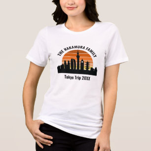 Camiseta Triblenda Personalizado japonesa de Tokio Sunset, viaje feme