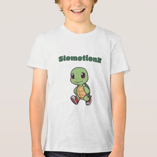 Camiseta Triblenda Personalizado Kawaii Turtle Sweatshirt Cute Slowmo (Anverso)