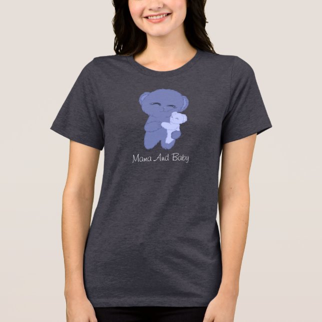 Camiseta Triblenda Personalizado Mama Bear & Baby Bear Camiseta (Anverso)