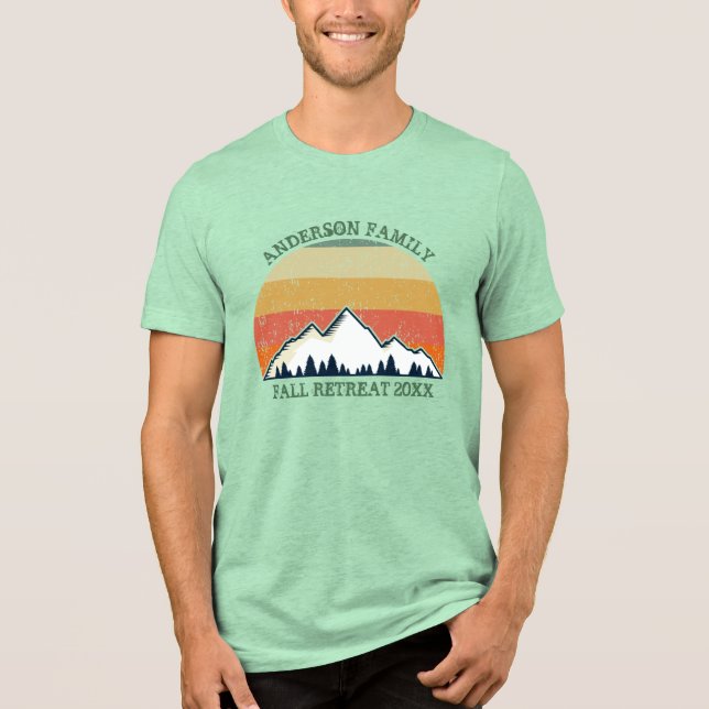 Camiseta Triblenda Personalizado otoño familia Sunset Reunión Verde (Anverso)
