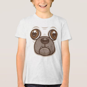 Camiseta Triblenda Personalizado Pug Mug Puppy Dog Face
