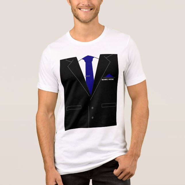 Camiseta Triblenda Personalizado Su Nombre Empresa Suit and Tie Funny (Anverso)