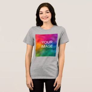 Camiseta Triblenda Personalizado Sube Tu Propia Foto Mujeres Gris Atl
