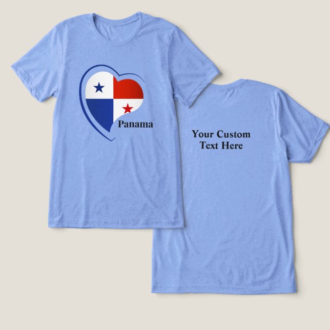 Camiseta Triblenda Personalizado Texto Panamá Amor (Diseño Anverso y Reverso)