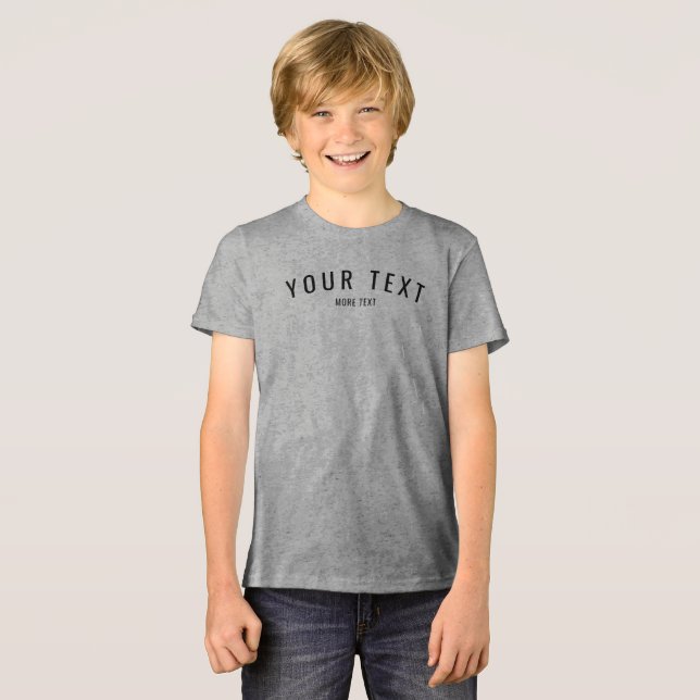 Camiseta Triblenda Personalizado Textos Niños modernos Trimezcla gris (Anverso Completo)