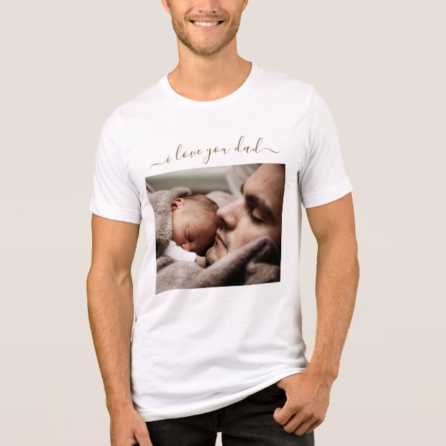Camiseta Triblenda Personalizado Tu papá Foto Diseño Texto - Te Amo P (Anverso)
