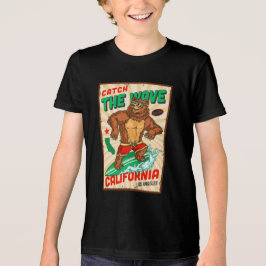Camiseta Triblenda Personalizar California Surfing Bear Capta La Ola