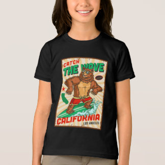 Camiseta Triblenda Personalizar California Surfing Bear Capta La Ola