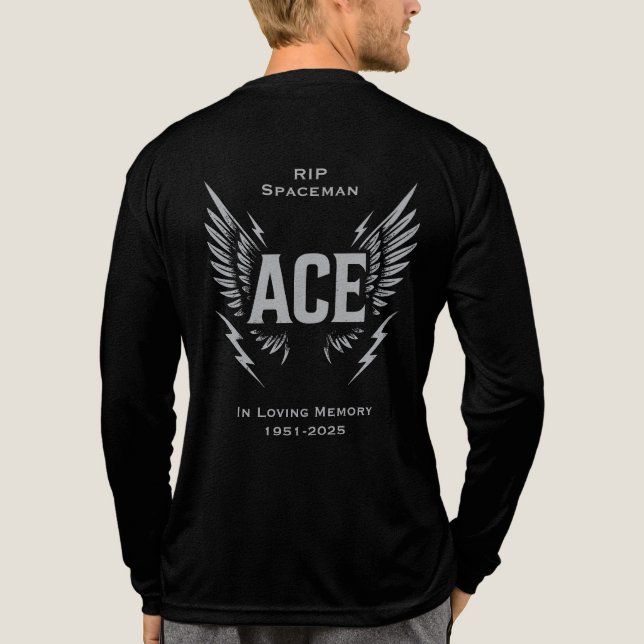 Camiseta Triblenda Personalize Ace Spaceman RIP Memorial Remembrance  (Reverso )