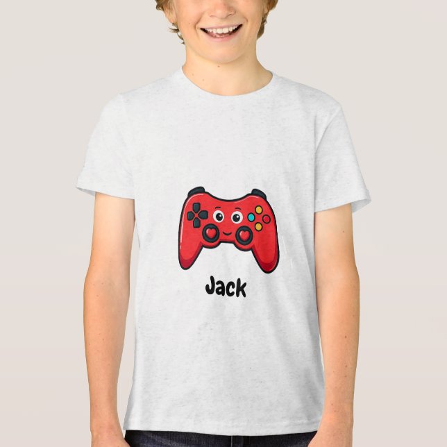 Camiseta Triblenda Personalized Gamer Valentine Shirt for Boys (Anverso)