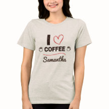 Personalized I Love Coffee T-Shirt Gift