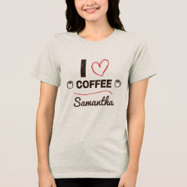 Camiseta Triblenda Personalized I Love Coffee T-Shirt Gift