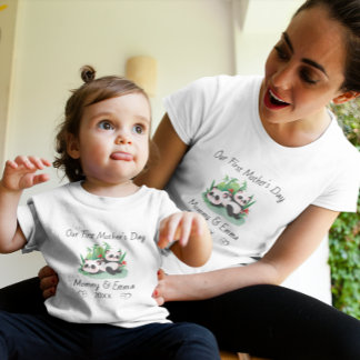 Camiseta Triblenda Personalized Matching First Mother’s Day Panda Mom