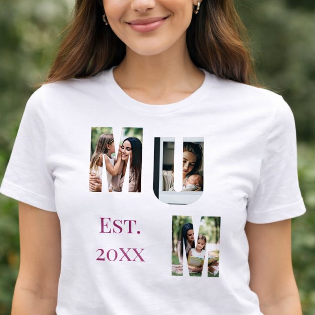 Camiseta Triblenda Personalized Mum Photo Collage Mother's Day (Subido por el creador)