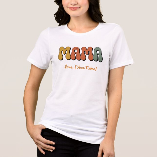 Camiseta Triblenda Personalized Retro Groovy Mama Mother's Day  (Anverso)