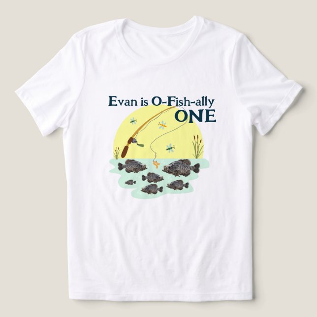 Camiseta Triblenda Pesca del primer pez rappie de cumpleaños de un ni (Diseño delantero )