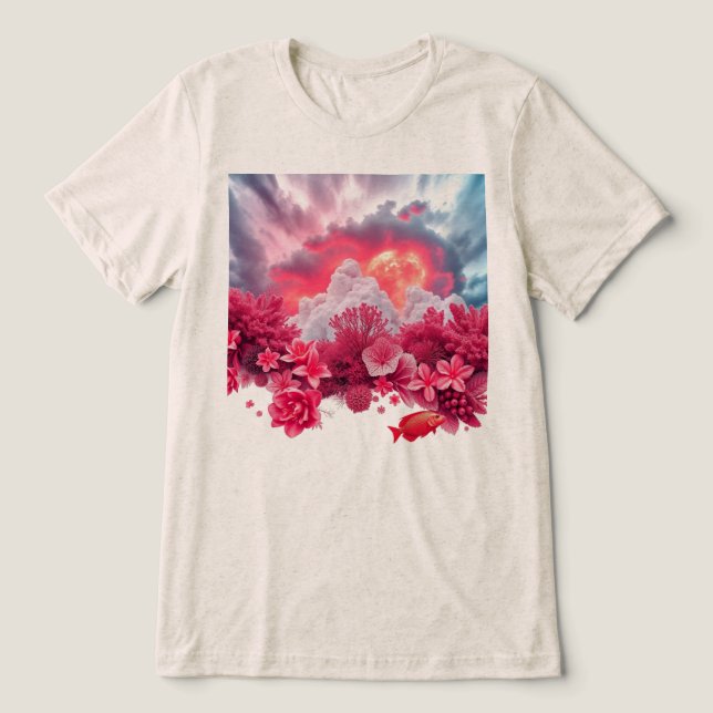 Camiseta Triblenda Pescado rosa (Diseño delantero )