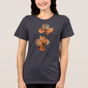 Camiseta Triblenda Pétalos de susurro ámbar en la oscura quietud flor