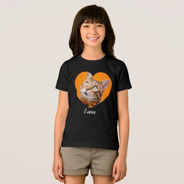 Camiseta Triblenda Pet's Cute Modern Typography Name and heart Photo ( Anverso Completo)