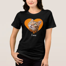 Camiseta Triblenda Pet's Cute Modern Typography Name and heart Photo