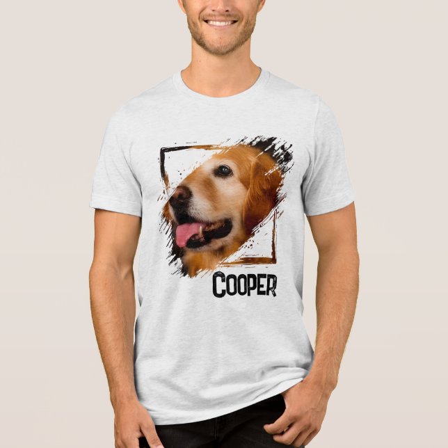 Camiseta Triblenda Pet's Simple Modern Cool Typography Name and Photo (Anverso)