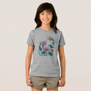 Camiseta Triblenda Pez Koi Japonés Mandala de Loto Estilo Tradicional