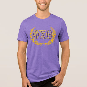 Camiseta Triblenda Phi Chi Theta Griego con Corona