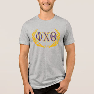 Camiseta Triblenda Phi Chi Theta Griego con Corona