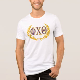 Camiseta Triblenda Phi Chi Theta Griego con Corona