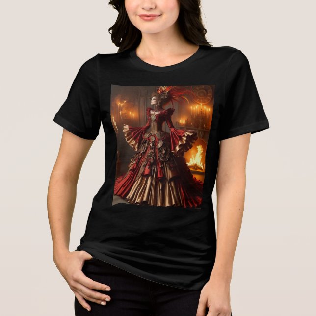 Camiseta Triblenda Phoenix Fire Queen Steampunk Victorian Industrial (Anverso)
