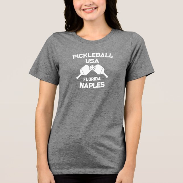 Camiseta Triblenda Pickleball Paddle Ball Nápoles Florida Personaliza (Anverso)