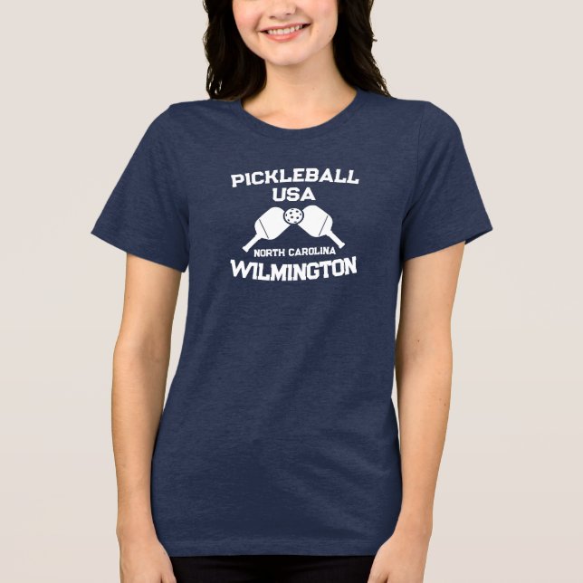 Camiseta Triblenda Pickleball Paddle Ball Wilmington NC Personalizado (Anverso)