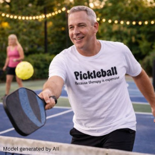Camiseta Triblenda Pickleball Porque la Terapia es Cara - Divertido