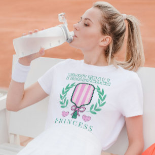 Camiseta Triblenda Pickleball Princess Cute Paddle Rosa