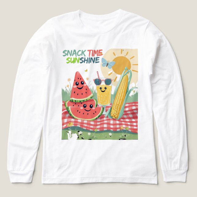 Camiseta Triblenda Picnic Pals - Escuadrón de aperitivos de verano (Diseño frontal)