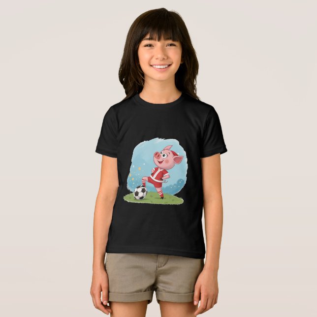 Camiseta Triblenda Piglet in Christmas costume and soccer ball ( Anverso Completo)