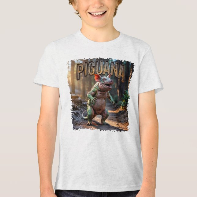 Camiseta Triblenda Piguana Photographic – Pig Iguana Scary Animal (Anverso)