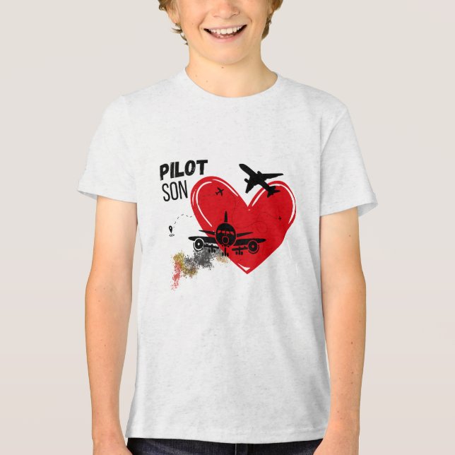Camiseta Triblenda "PILOT SON - Orgulloso hijo listo para lanzar una  (Anverso)