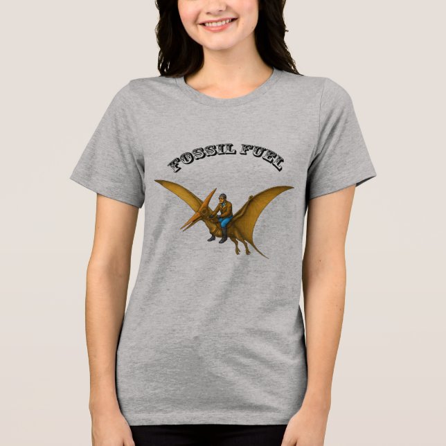 Camiseta Triblenda Piloto montando un dinosaurio de Pterosaurio volad (Anverso)