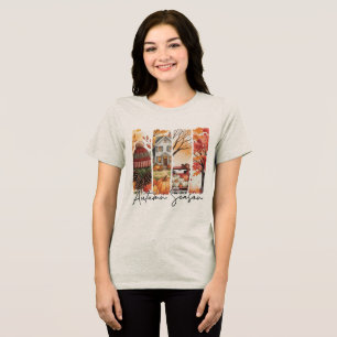 Camiseta Triblenda Pincelada de la temporada de otoño acogedor