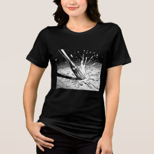 Camiseta Triblenda Pincelada de pintura de estilo gráfico en blanco y