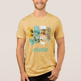 Camiseta Triblenda Pinceladas de flores pastel de Aruba