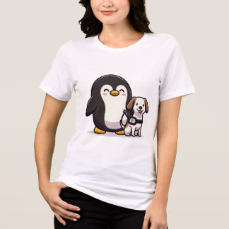 Camiseta Triblenda Pingüino con perro de servicio