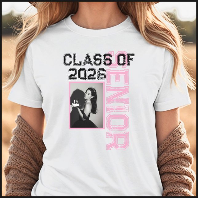 Camiseta Triblenda Pink & Black 1 Photo Class Of 2026 Graduate (Subido por el creador)