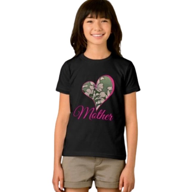 Camiseta Triblenda Pink Blossom Green (Cute and comfy kids’ tee for Mother’s Day—perfect for celebrating Mom with big smiles)